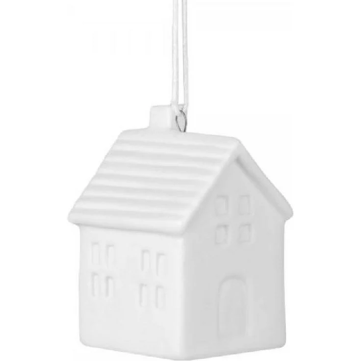 Räder Weihnachtsbaumkugel Design Hänger Hausanhänger Daheim Weiß (6cm) – Bild 1