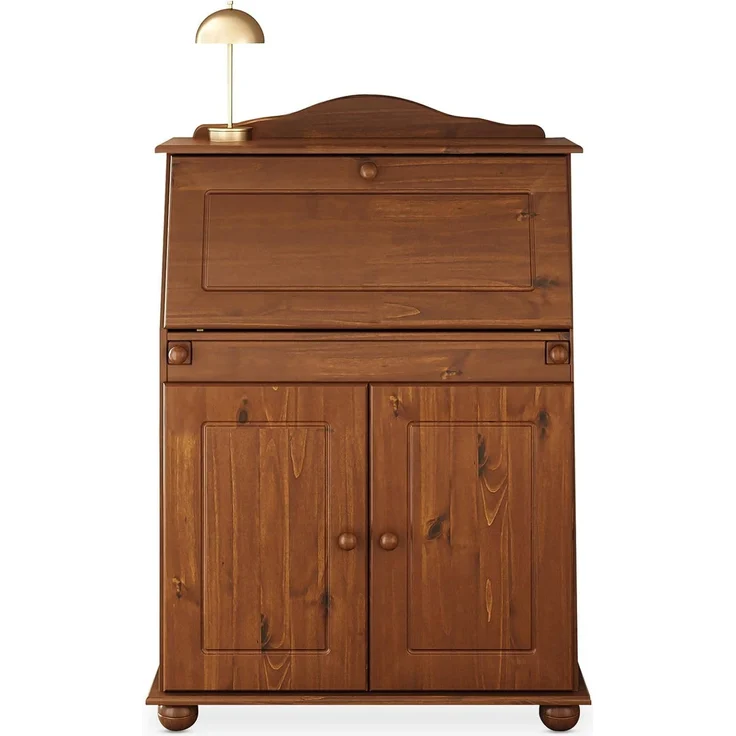 IDIMEX Sekretär DAVID, Schreibtisch Landhausstil aus Massivholz mit Stauraum Kastanie Finish – Bild 1