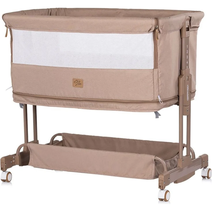 Chipolino Beistellbett Zen 2 in 1 Babybett Schaukelfunktion 7 Höhen Moskitonetz beige – Bild 2