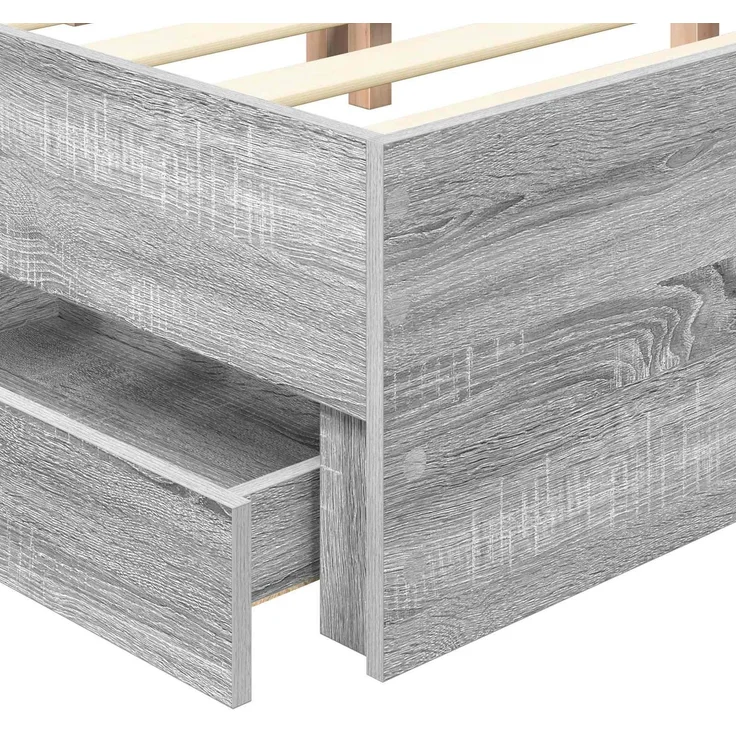 vidaXL Bettrahmen Graues Sonoma 180x200 cm Ingenieurs Holz 3411488 – Bild 10