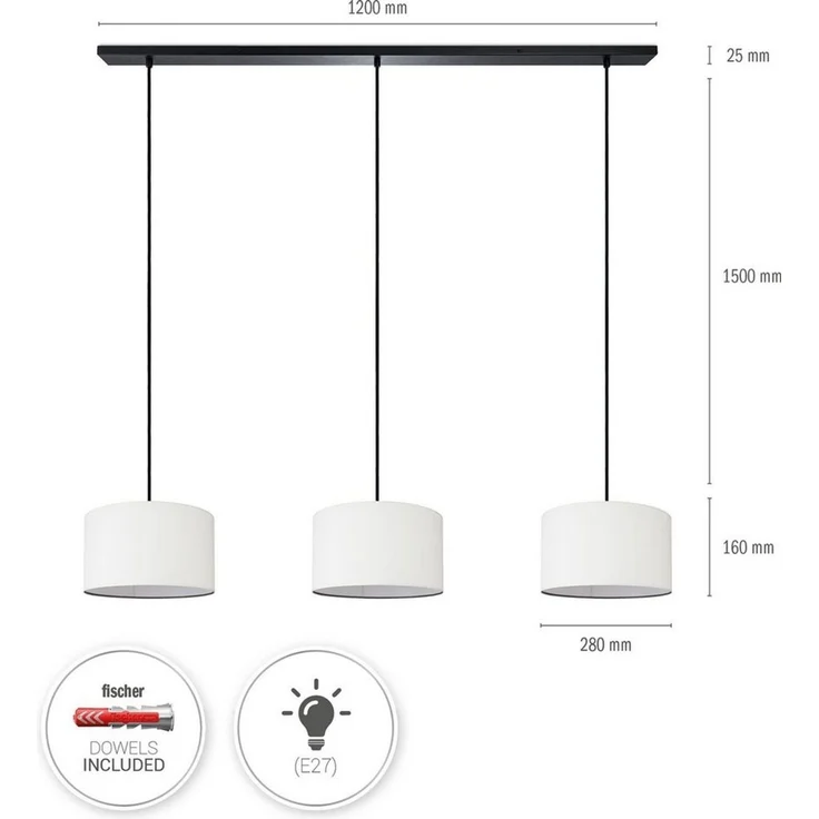 Paco Home Pendelleuchte HUGO CANVAS UNI COLOR, ohne Leuchtmittel, Pendelleuchte Wohnzimmer Hängelampe Esszimmer Lampenschirm E27 Uni – Bild 3