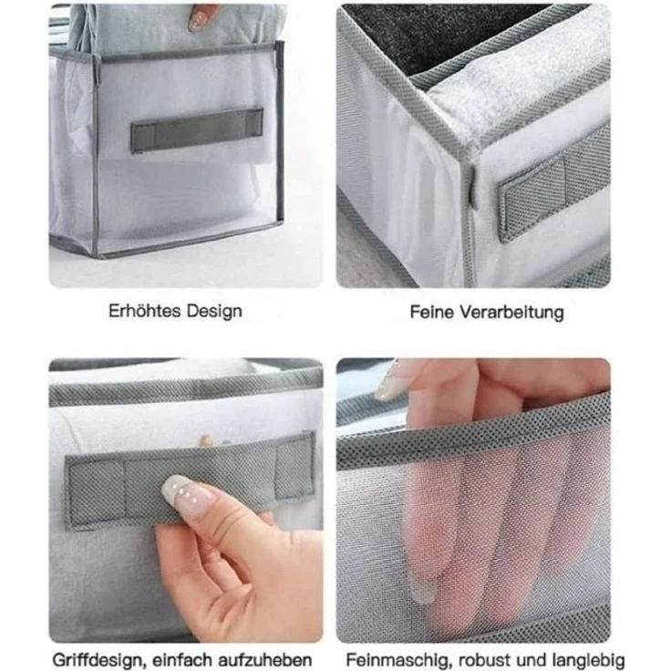 Welikera Aufbewahrungsbox 3*Kleiderorganisator, 5/7/9 Fächer 36*25*20 faltbar waschbar (3 St) – Bild 4