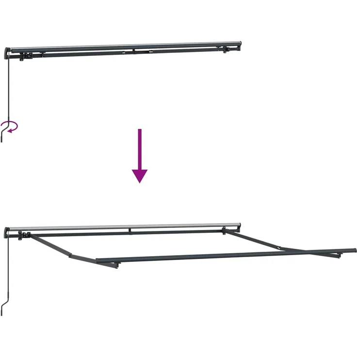vidaXL Ausziehbare Markise Hellgrau und Weiß 600 x 350 cm 3426507 – Bild 5