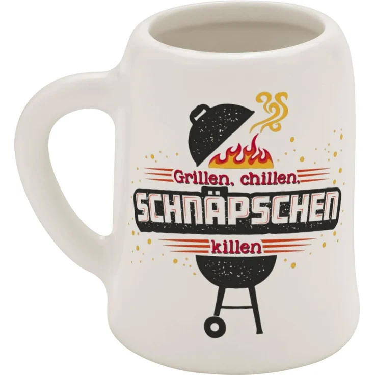 Schnapskrug Schnapsglas Stamper Keramik Sheepworld GRILL 73845 – Bild 2
