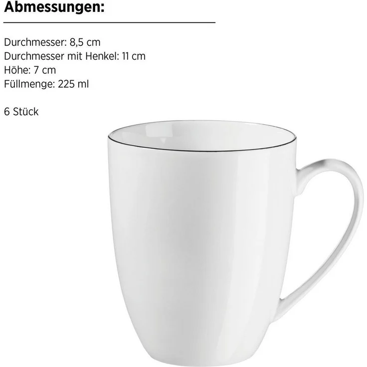 MÄSER Becher Felise, 6-tlg, Porzellan – Bild 1