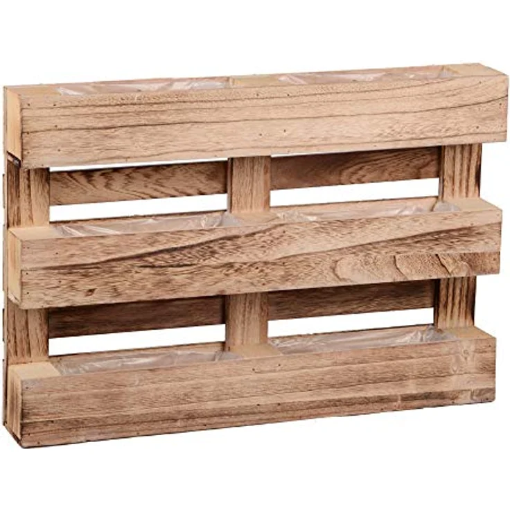 UNUS GARDEN Blumenkasten Paletten Pflanzkasten 3 Reihen (1 St, Abmessung (60 x 41 x 8,5 cm), Pflanzkasten Deko Pflanzgefäß Kräutergarten Wanddekoration aus Holz – Bild 2