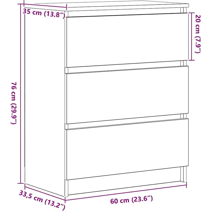 vidaXL Sideboard Artisan-Eiche 60x35x76 cm Holzwerkstoff 862492 – Bild 12