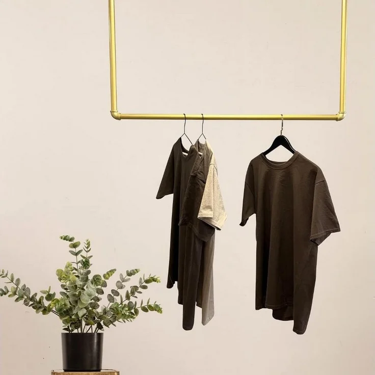 RSR Hangers Kleiderstange Garderobe Industrial Design Gold für Decke Garderobenstange U-Form – Bild 5