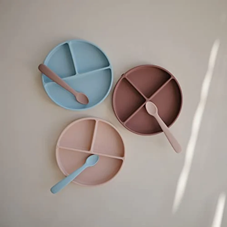 Mushie Teller Kinderteller Powder Blue – Bild 4