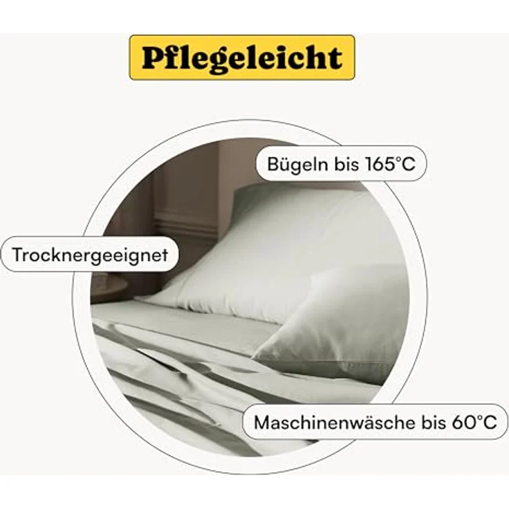 Seralino Spannbettlaken Mako Satin Spannbetttuch (100% Bio Baumwolle), 100% Bio-Baumwolle, Gummizug: rundum, Etiketten zeigen Seiten – schnelles, unkompliziertes Beziehen garantiert, Fairtrade/ GOTS zertifizierte uni Bettlaken, weich – Bild 8
