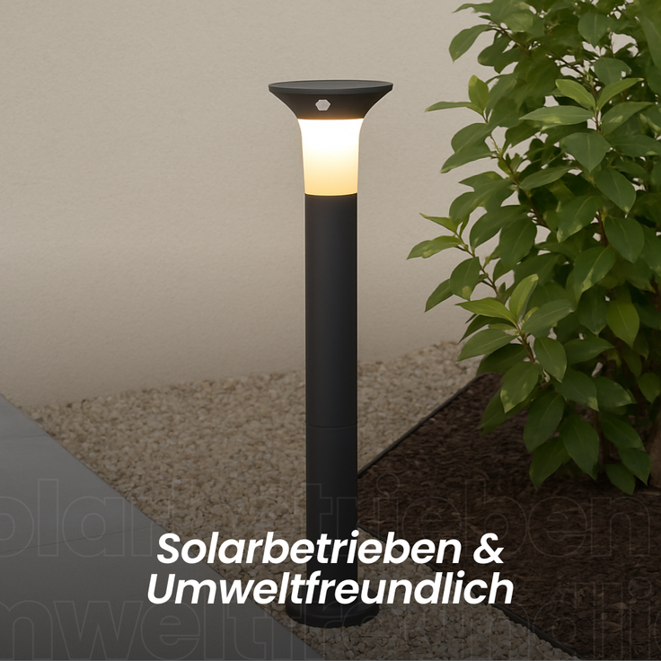 Star Solar LED Pollerleuchte Valta - Mit Bewegungsmelder & Dämmerungssensor- 400 Lumen Lichtstrom - Warmweiß - 90 cm Hoch - Graphit - Für den Außenbereich – Bild 9