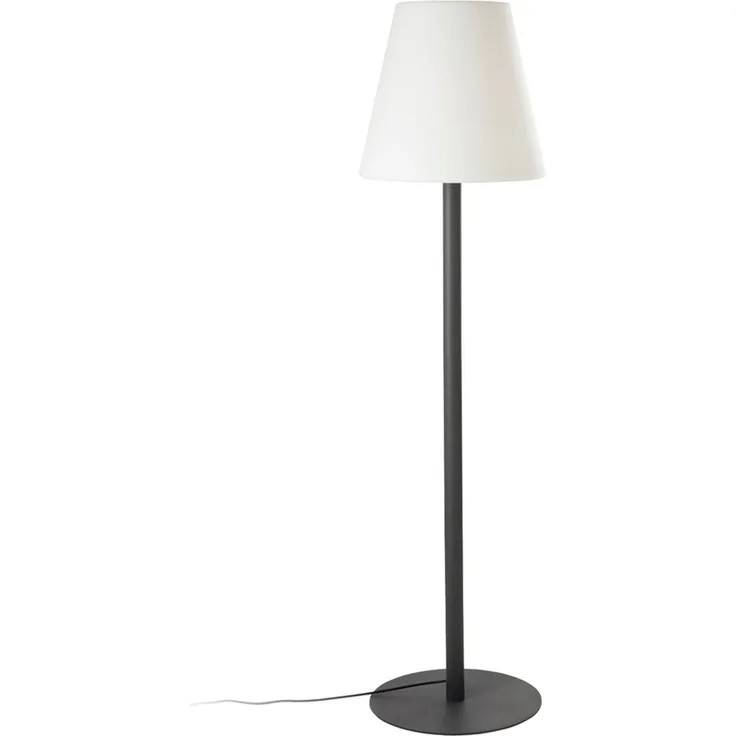 Hoberg XXL-Stehlampe für In- & Outdoor | 1,87 M große Lampe mit 3 einstellbaren Lichtintensitäten | Stimmungsvolle Standleuchte im zeitlos-modernen Design | IP-44 Wasser geschützt [schwarz, weiß]