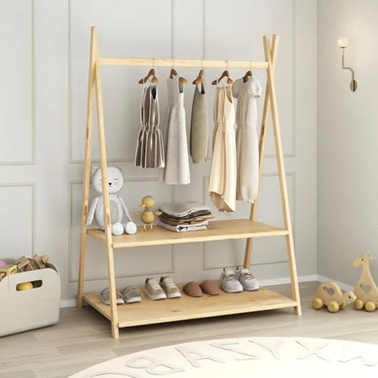 IDIMEX Kinderkleiderschrank DANILO Kindergarderobe freistehend Ablage Tipidesign – Bild 4