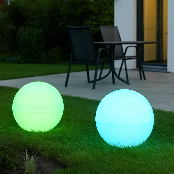 2x Außen Steckleuchten, Kugel, Smart LED, Erdspieß, D 20 cm – Bild 5