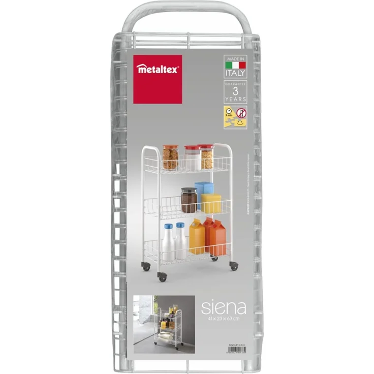 METALTEX 340633014 SIENA Allzweckwagen mit 3 Etagen / Rollregal, Höhe 63 cm – Bild 2