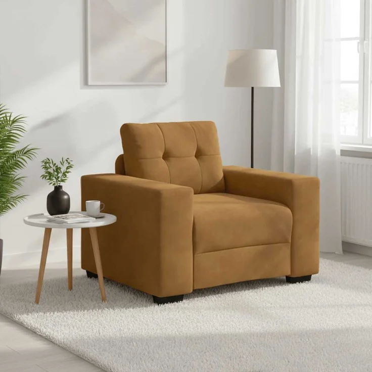 vidaXL Sessel Braun 100x78x80 cm Samt 4105105 – Bild 1