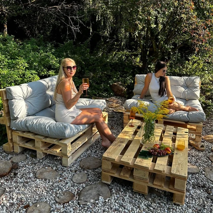 Gutekissen® Palettenkissen Wetterfest, Gartensofakissen, viele Farben und Größen PPI (Sitzkissen 120x60, Braun-wasserfestes) – Bild 3