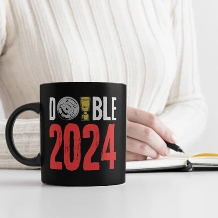 speecheese Tasse Leverkusen Double-Sieger Tasse in Schwarz mit Spruch Double 2024 – Bild 3