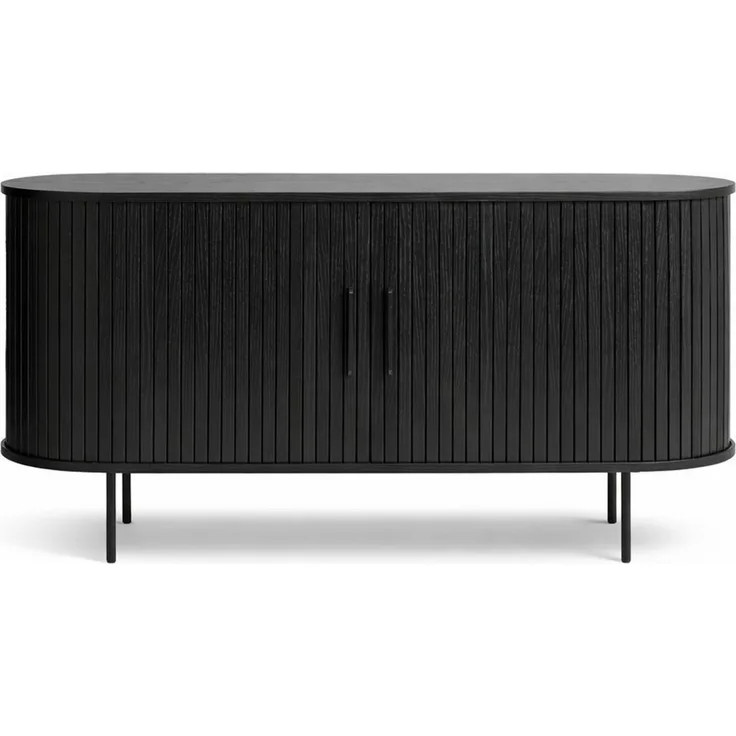 Liadomo Sideboard Uriel, Kommode, Stauraummöbel, 140 oder 180 cm Breite, Furnier in Echtholz, Schiebetüren, Lamellen-Optik, vier Farben
