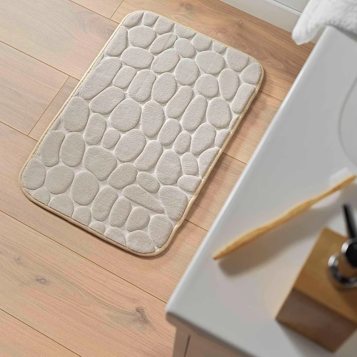 U10 Badematte Stone RELIEF - Badezimmer Badematten in Taupe – Bild 2