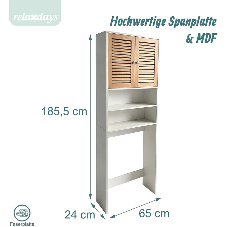 Relaxdays Waschmaschinenschrank mit 2 Türen – Bild 3