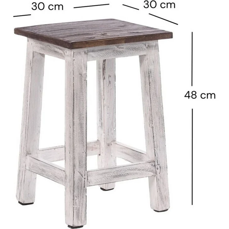 DESIGN DELIGHTS Hocker Sitzhocker MADERO, 48x30cm(HxB) Altholz Holzhocker, massivholz Hocker – Bild 1