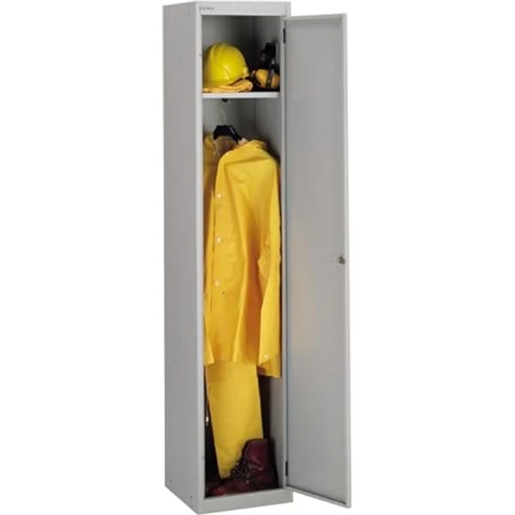 Bisley Garderobenschrank Office mit Schloss aus Stahlblech, 1 Fach mit Hutboden & Kleiderstange - Kleiderspind abschließbar, Spind Tiefe: 45,7 cm - Farbe: oxfordblau, CLK181-639 – Bild 10