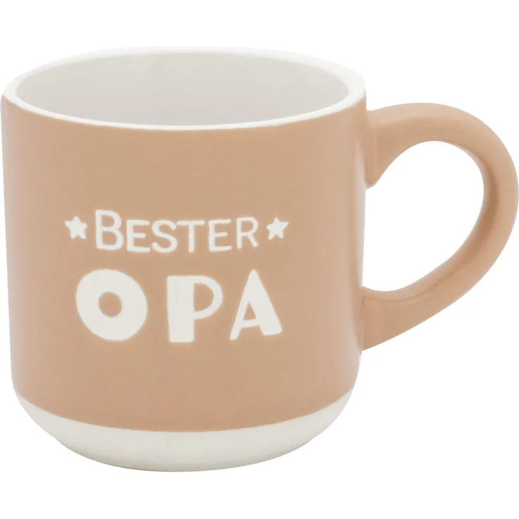 GRUSS & CO Espressotasse mit Gravur "Opa" | Mini-Tasse aus Steinzeug, 10 cl, Tässchen mit Geschenk-Banderole | Geschenk Freunde, Geburtstag | 74645
