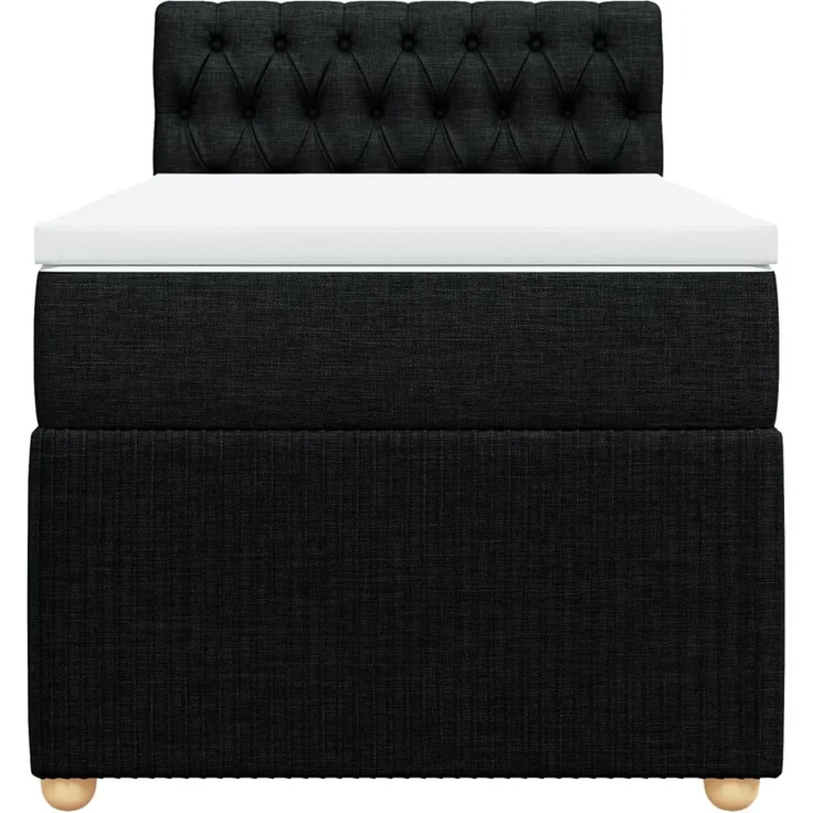 vidaXL Boxspringbett mit Matratze Schwarz 90x200 cm Stoff 3289648 – Bild 6