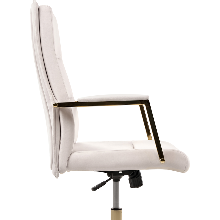Chefsessel DEMURE Samtstoff Hellbeige – Bild 5