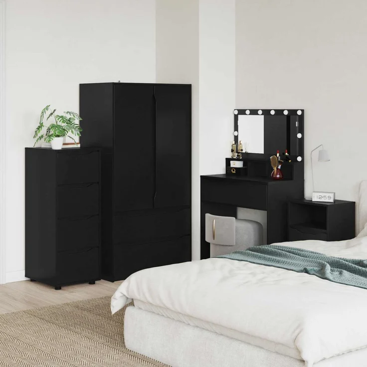 vidaXL Aufbewahrungsschrank 40 x 48 x 105 cm Holzwerkstoff Schwarz 888898 – Bild 1