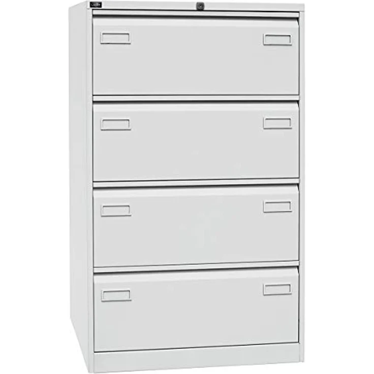 Bisley LIGHT Hängeregistraturschrank, doppelbahnig, DIN A4, 4 HR-Schubladen, Farbe silber – Bild 6