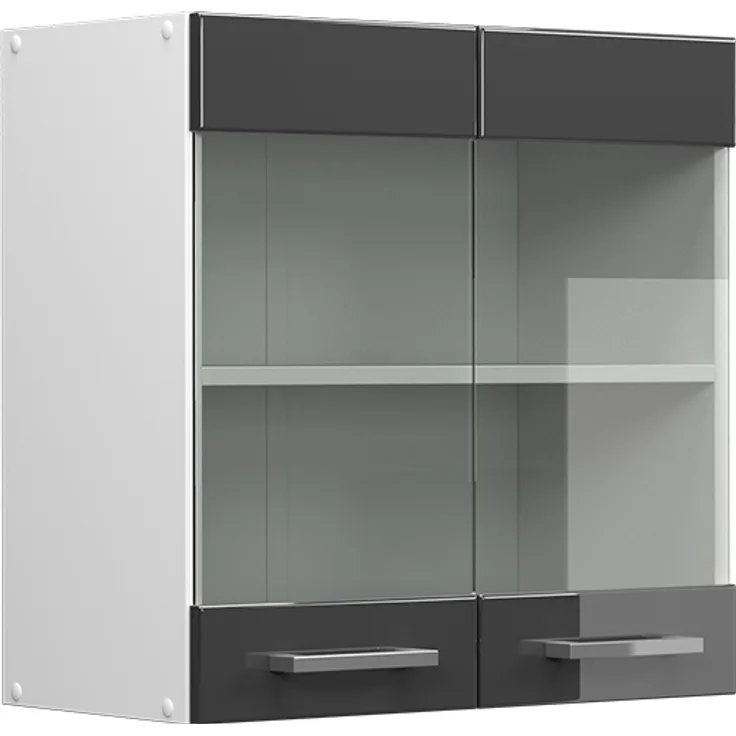 Küchenglasschrank R-Line Anthrazit Hochglanz 60 cm Vicco