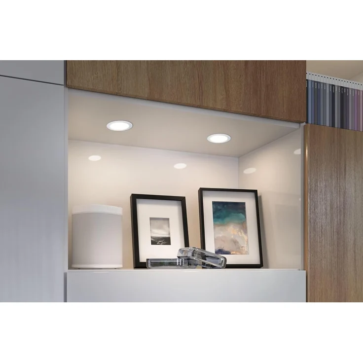 Paulmann LED Möbel-Einbauleuchte weiß Ø 6,5 cm warmweiß 3er Set – Bild 8