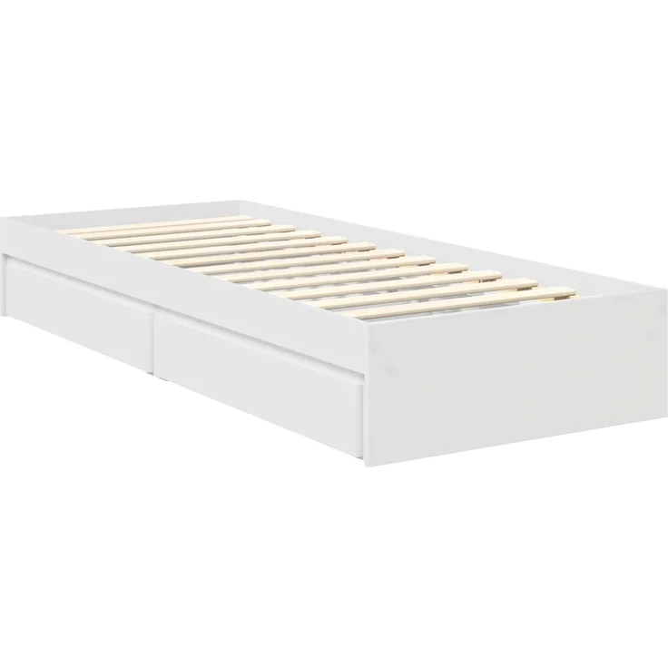 vidaXL Aufbewahrungsbett mit Kopfteil Weiß 75 x 190 cm Holzwerkstoff 3411257 – Bild 5