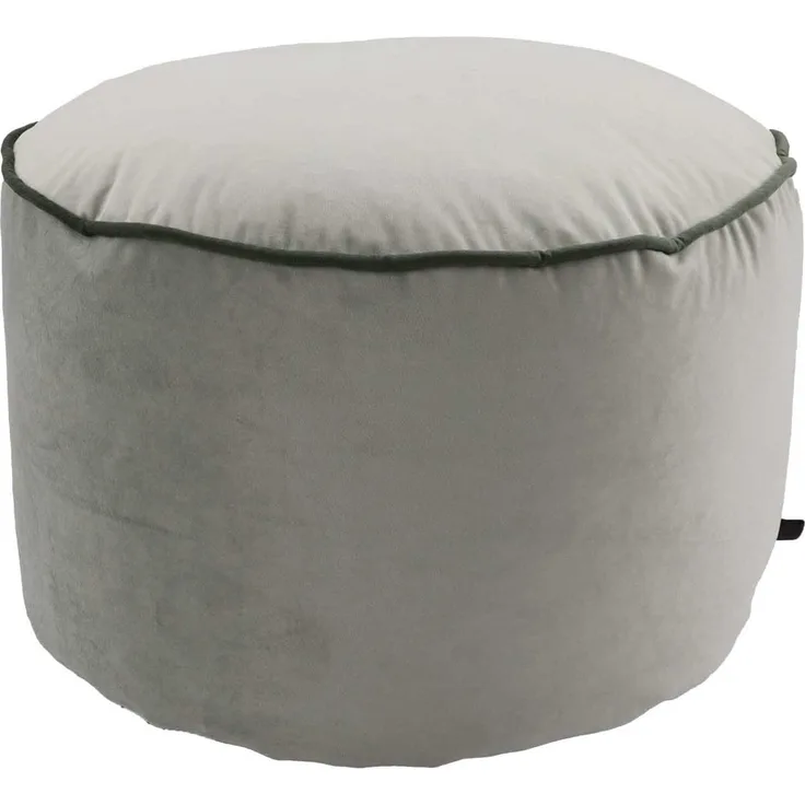 Overseas Pouf Round Piping - 50x30 cm - Soft Green