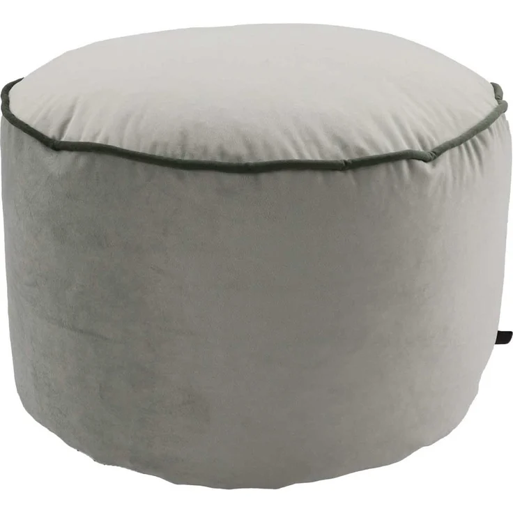 Overseas Pouf Round Piping - 50x30 cm - Soft Green