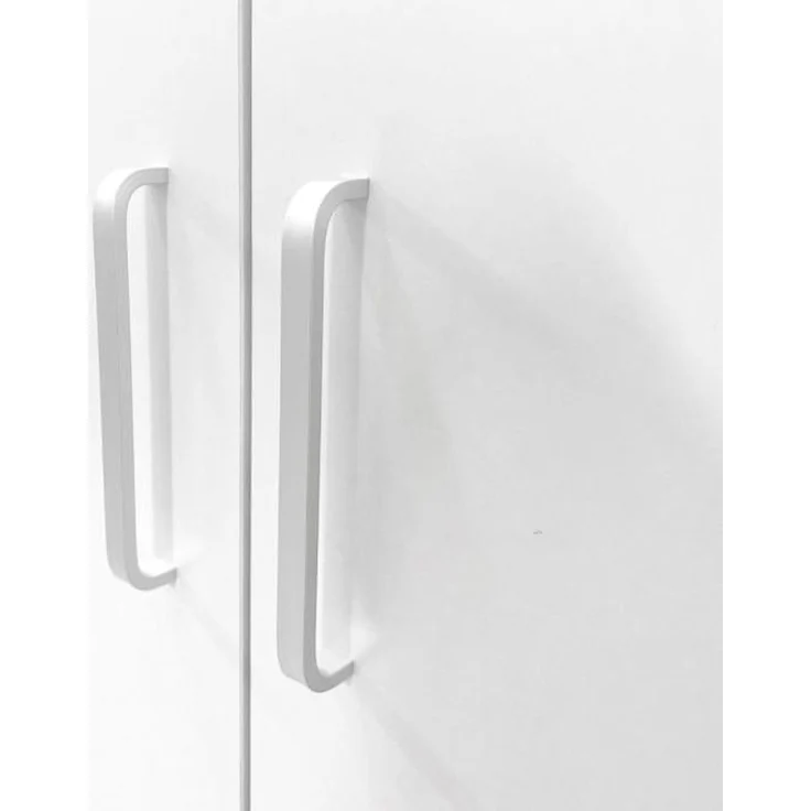 Dmora Kleiderschrank mit drei Türen und zwei Schubladen mit Einlegeböden und Kleiderstange, Farbe weiß, Maße 120 x 170 x 50 cm – Bild 6