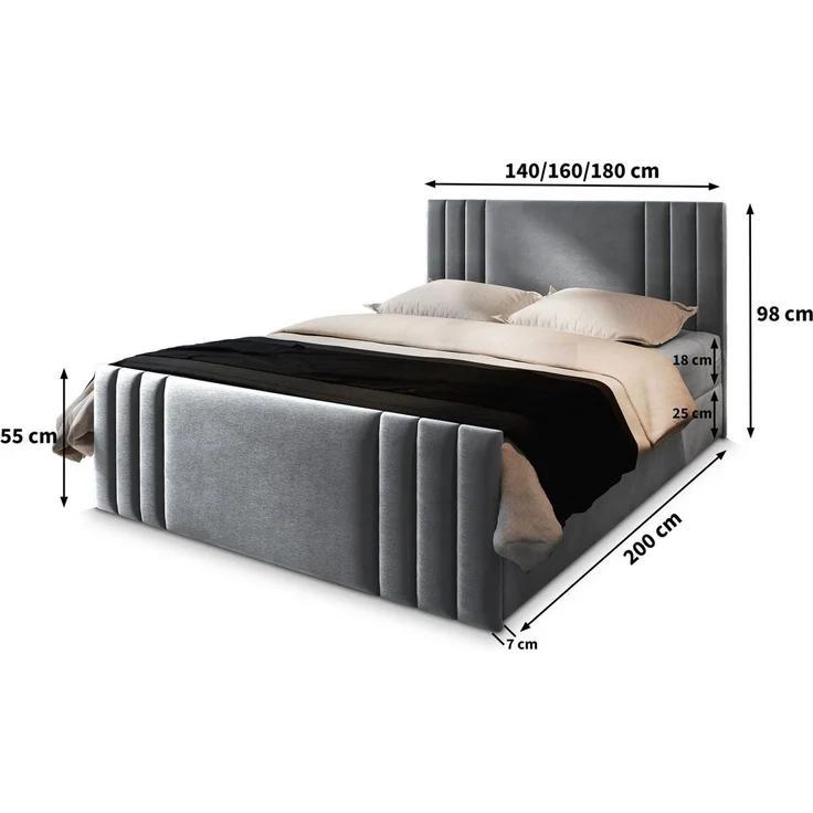 Masseno Boxbett KANES 180x200 cm mit Bonell Matratze und Topper – Bild 2