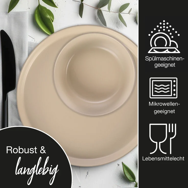 Moritz & Moritz NORDIC 18tlg Geschirrset Taupe – Bild 3