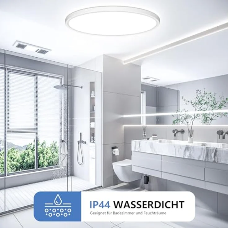 Deckenlampe Led Deckenleuchte Flach Rund - Ø40CM 36W 3600LM Modern 6500K Kaltweiß Küchenlampe Badlampe Led Deckenlampe Wohnzimmer Lampe Decke für Küche Schlafzimmer Badezimmer Kinderzimmer Utra Dünn – Bild 6
