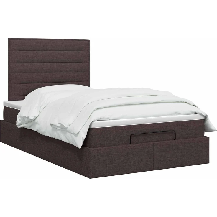 vidaXL Ottoman Bett mit Matratze Dunkelbraun 120 x 200 cm Stoff 3457400 – Bild 3