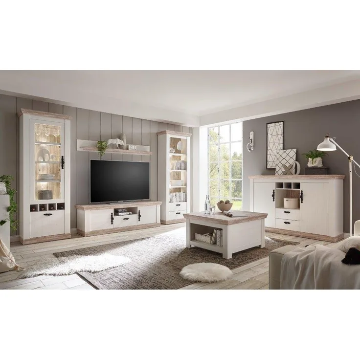 Home affaire Wohnwand Florenz, (Set, 4-St), im romatischen Landhauslook