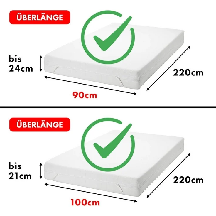 Jacobson Spannbettlaken BOXSPRING & ÜBERLÄNGE aus 100% Baumwolle, für hohe & lange Matratzen, Jersey Bettlaken 160 g/m², OEKO-TEX® – Bild 3