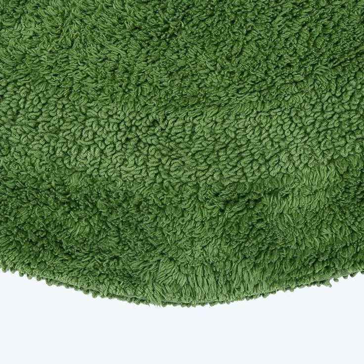 Homescapes Halbrunde Badematte grün, Premium Badvorleger 50x80 cm, Badteppich Baumwolle mit Wende-Design – Bild 3