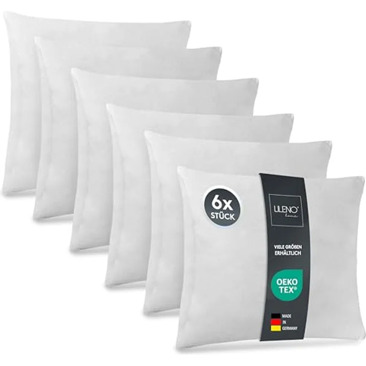 LILENO HOME Kissenfüllung 40x60 (6er Set), Pralle Füllung für Couchkissen und Dekokissen, Hygienisch und hypoallergen, Made in Germany mit Oeko-Tex Klasse 1 – Bild 1