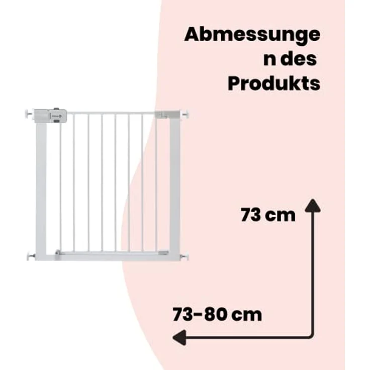 Safety 1st 'U-Pressure' Treppenschutzgitter, für Türbreiten 73-80 cm, Klemmbefestigung, Metall, Weiß – Bild 10