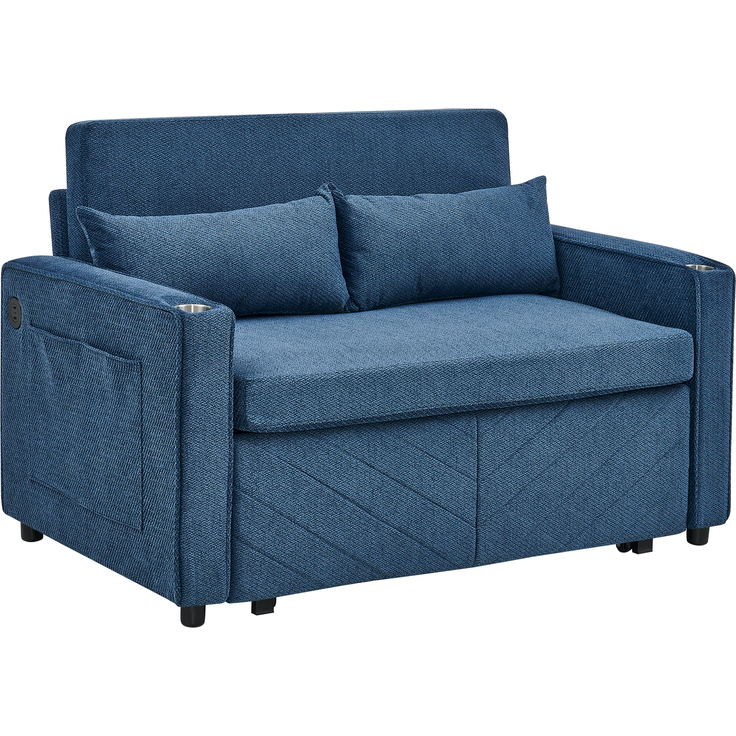 ZUBALIYA Sofa mit USB - Anschluss, für Wohnzimmer und Apartments, mit stabilem Untergestell, für den täglichen Gebrauch, Blau – Bild 15