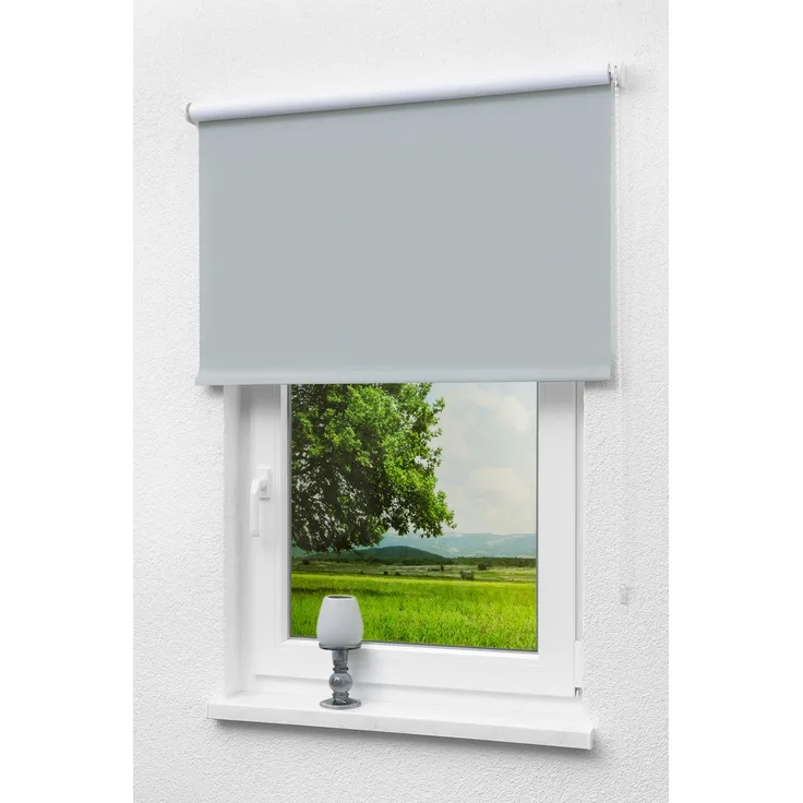 Lysel - Qualitätsrollo abdunkelnd fenstergrau, (B x H) 63cm x 190cm in grau/fenstergrau