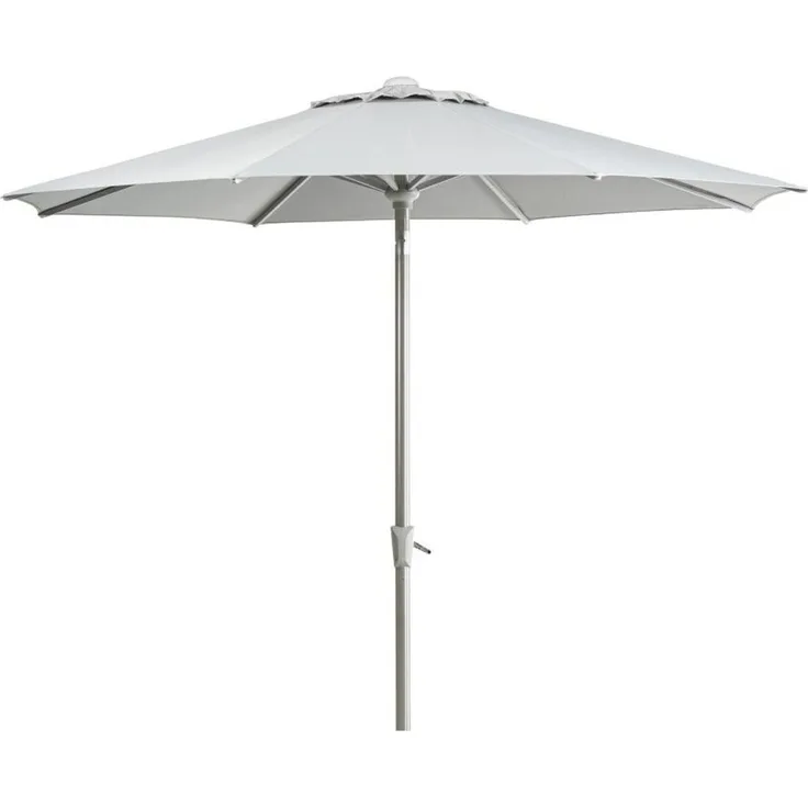 Sonnenschirm Abriola von Brafab aus Aluminium und Polyester, rund, neigbar, grau, Ø 270 cm
